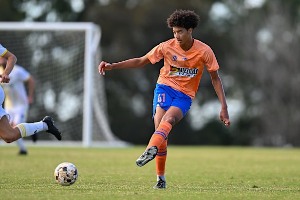 Lucas Herrington in action for the Brisbane Roar.