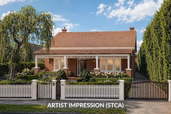 An artist’s impression of what a potential update to the Malvern home could look like, subject to council approval.