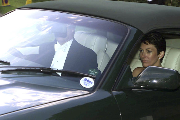 Ghislaine Maxwell, driven by Prince Andrew, leaves the wedding of a former girlfriend of the duke in 2000.