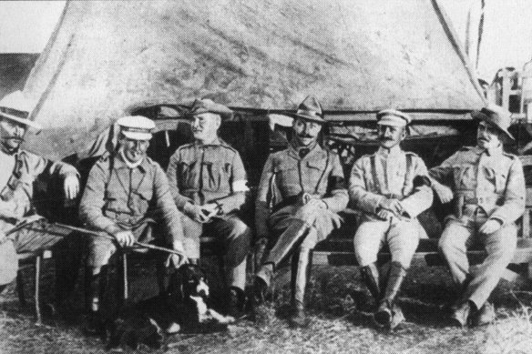 Officers involved in the Breaker Morant case, including, from left, Lieutenant Peter Handcock and Lieutenant Morant. 