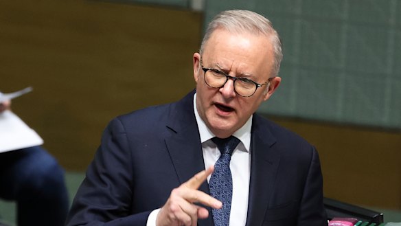 Prime Minister Anthony Albanese during the first question time of the 48th parliament.
