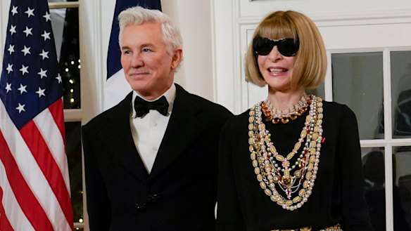 On the circuit: Baz Luhrmann and Anna Wintour arrive for a State Dinner with US President Joe Biden and French President Emmanuel Macron at the White House in Washington on December 1.
