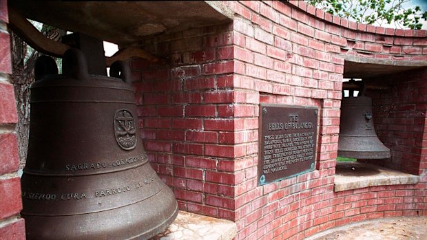 Two of the Bells of Balangiga at FE Warren Air Force Base outside Cheyenne, Wyoming.