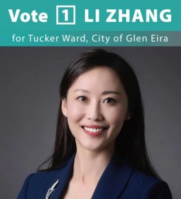 Li Zhang is running for the Glen Eira City Council.