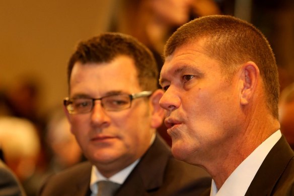 Daniel Andrews provides cover for James Packer’s Crown Resorts.