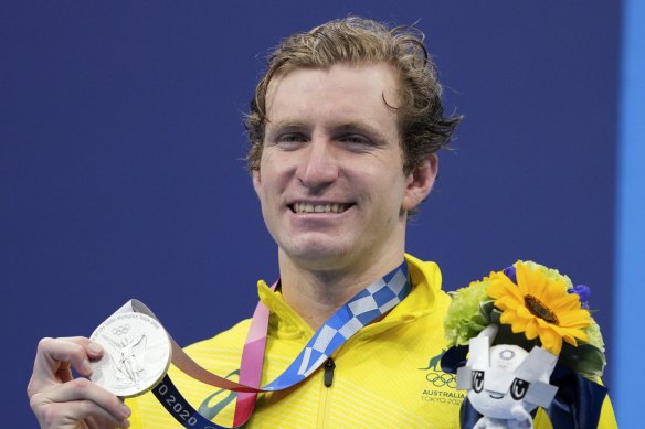 Jack McLoughlin with his silver medal. 