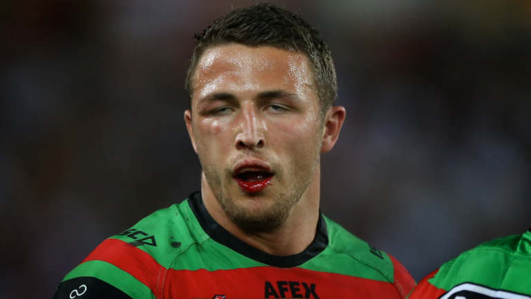 Tough nut: Burgess famously played through the 2014 grand final with a broken jaw.