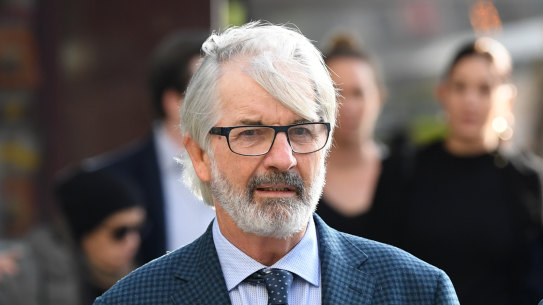 John Jarratt arrives at court on Monday.