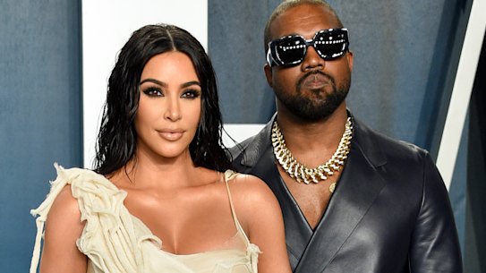 Kim Kardashian West and Kanye West arrive at the Vanity Fair Oscar Party in Beverly Hills last year.