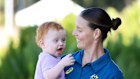Canoe racing Olympian Alyce Wood with her daughter, Florence.