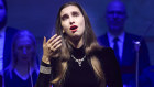 Soprano Astrid Girgis at Australian Brandenburg Orchestra’s Noel! Noel! concert at Sydney’s City Recital Hall.