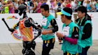 A robot takes part in what is billed as the world’s first robot half marathon during the Humanoid Robot Half-Marathon in Beijing.