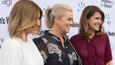 Kylie Gillies, Samantha Armytage and Natalie Barr at an awards lunch for women on Wednesday.