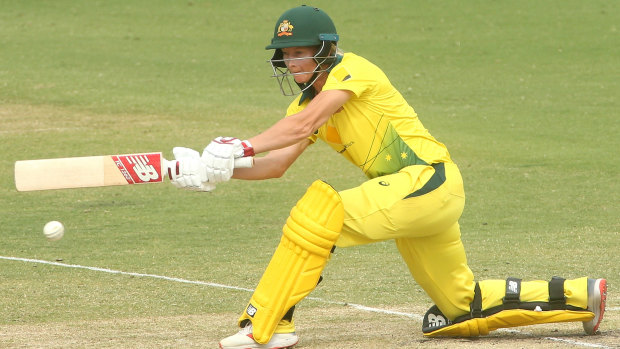 Clean sweep: Meg Lanning in action on the way to 48 from 59 balls for Australia.