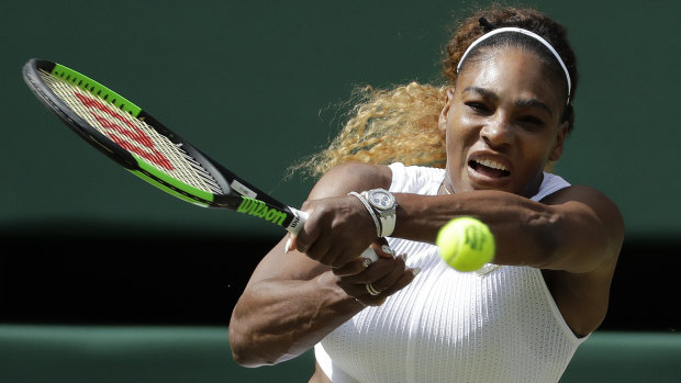 A rampaging Serena Williams returns to Barbora Strycova in the Wimbledon semi-final.