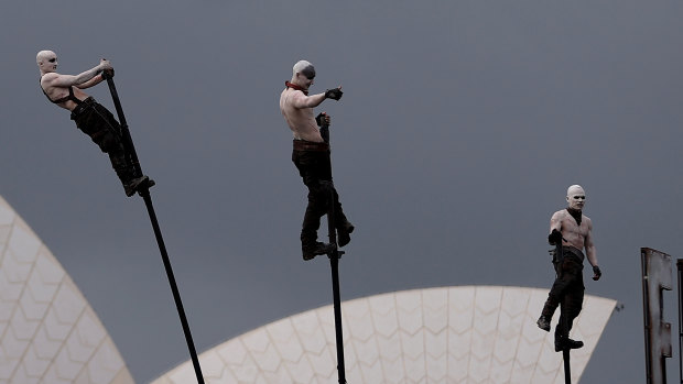 War Boys take to the poles at the launch of Furiosa: A Mad Max Saga.