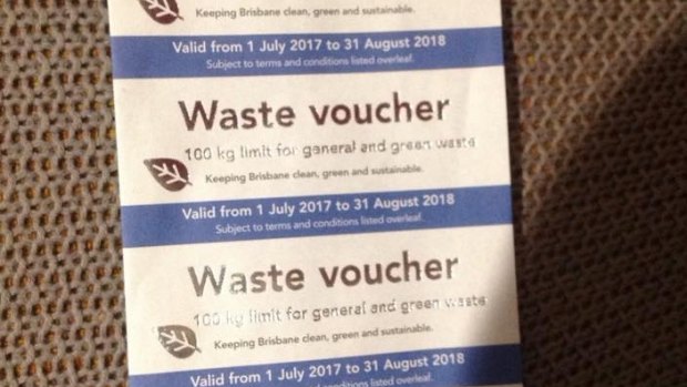 Brisbane City Council waste vouchers for 2017-18 will include silver foil to stop people illegally photocopying them