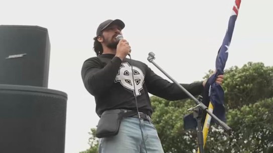 Brandan Koschel has been refused bail and remains in custody after being charged over comments he made about Jewish people at the Australia Day parade.