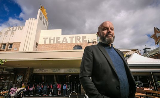 “I’ve been doing 11-hour days. It’s going nuts”: Senior film projectionist Rob Murphy at the Sun Theatre in Yarraville.