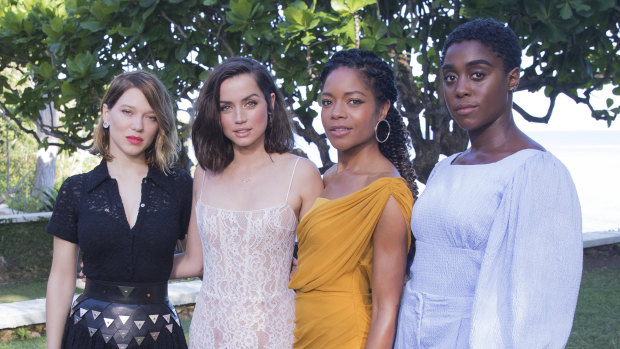 Lea Seydoux, from left, Ana de Armas, Naomie Harris and Lashana Lynch during the photo call of the latest installment of the James Bond film franchise, currently known as 'Bond 25'.
