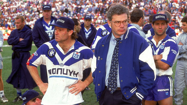 Chris Anderson and Terry Lamb come to terms with defeat in the 1994 grand final.