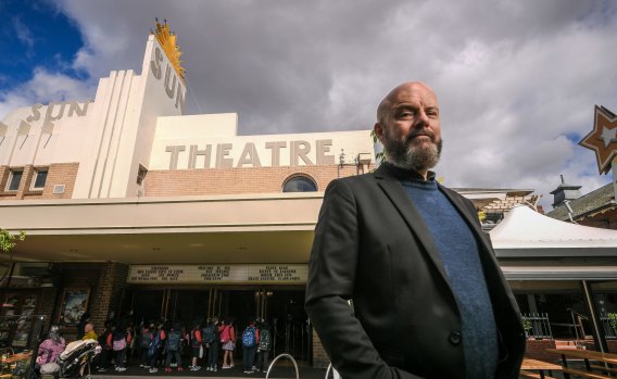 “I’ve been doing 11-hour days. It’s going nuts”: Senior film projectionist Rob Murphy at the Sun Theatre in Yarraville.