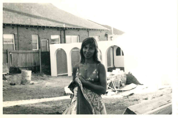 Jake Rowe’s mum, Mai Rowe, when the house was being built.