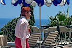 Pauline Hanson snapped at the Sicilian hotel.