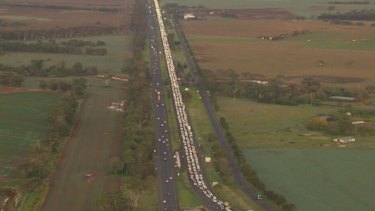 Motorists face delays of up to two hours on the Princes Highway.