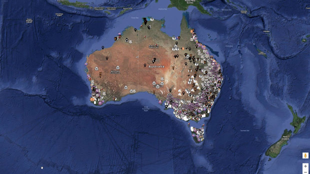 The interactive map by Aussie Farms.