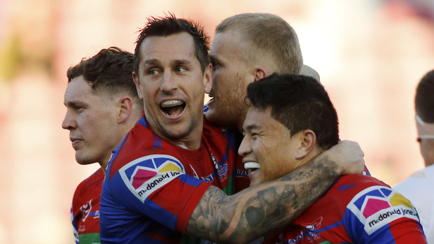 Shining Knights: Mitchell Pearce and his Newcastle side are primed to claim the NRL title, according to outgoing coach Nathan Brown.