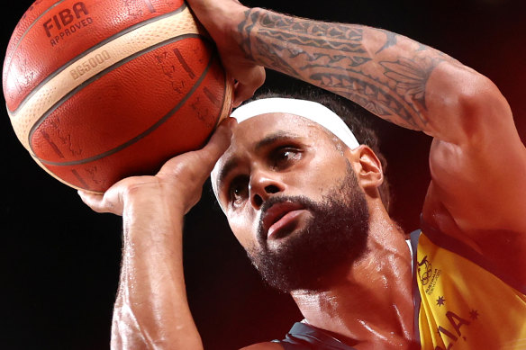 Patty Mills in action against Argentina.