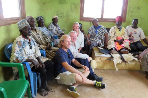 James Arkoudis with local leaders in Ghana. 