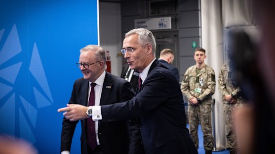 Anthony Albanese and NATO Secretary General Jens Stoltenberg.