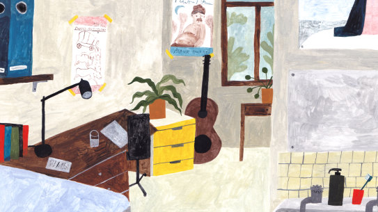 "I hoped to give him last-minute advice, but he fell asleep wearing his headphones."