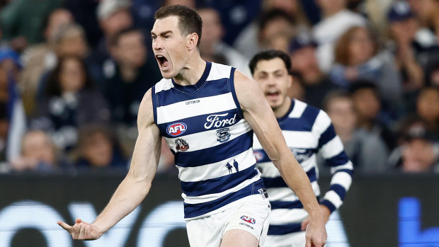 AFL LIVE updates: Cameron’s five goals drives Cats to victory before massive crowd; Dangerfield injures hamstring