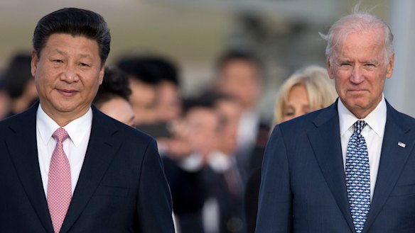 China has fast become a top election issue as President Donald Trump and Democrat Joe Biden, pictured with Chinese President Xi Jinping, engage in a verbal brawl over who's better at playing the tough guy against Beijing. 