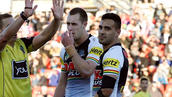 Scandal: Tyrone May, right, is the latest NRL player involved a sex-tape scandal.