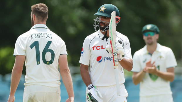 Pakistan captain Shan Masood scored a double century against the PM’s XI.