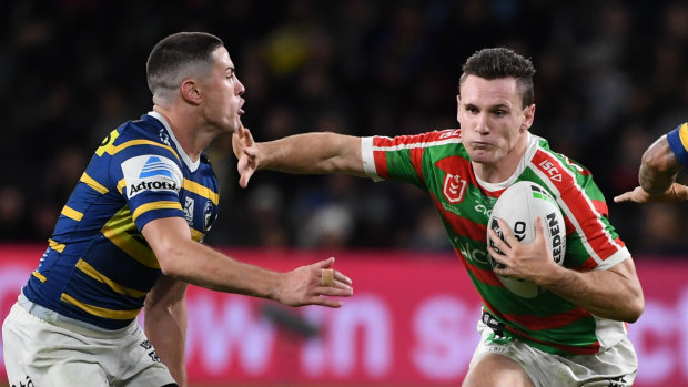 Connor Tracey during his NRL debut for South Sydney in 2019.