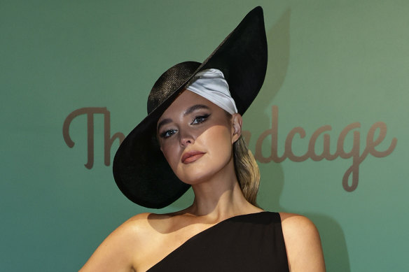 Georgina Burke at Derby Day at Flemington Racecourse, 2023.