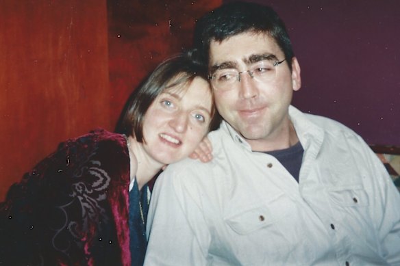 Bonnay with her husband and soulmate Stephen Dick in 2002. She was drawn to swimming when pregnant with her first child.