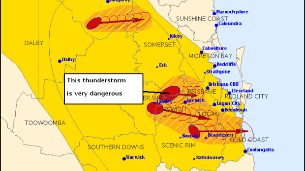 The Bureau of Meteorology has issued a severe thunderstorm warning for south-east Queensland.