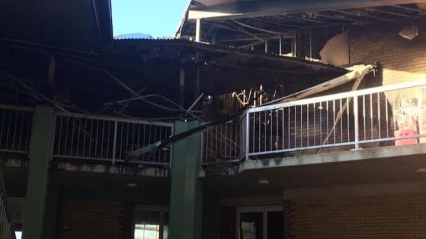 The six-hour blaze destroyed the arts building of St Andrews Lutheran College at Tallebudgera.