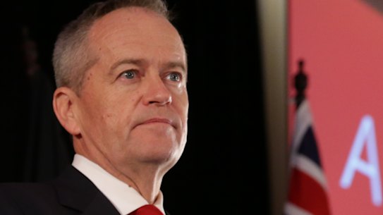 Bill Shorten, with wife Chloe, concedes election defeat in May 2019.