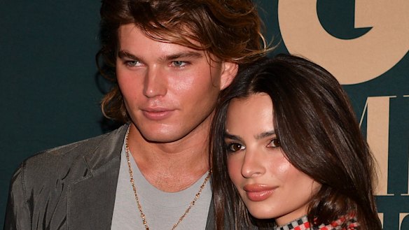 Emily Ratajkowski and Jordan Barrett at an awards night at The Star on Wednesday.