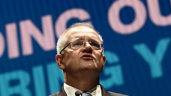 Scott Morrison launching the Liberal Party's campaign launch. 
