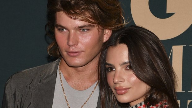 Emily Ratajkowski and Jordan Barrett at an awards night at The Star on Wednesday.