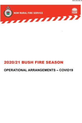 In a 15-page document, the RFS has outlined its plan for the coming bushfire season amid the COVID-19 crisis. 