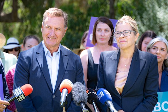 Jonathan Huston with Liberal deputy leader Libby Mettam ahead of his election last year.